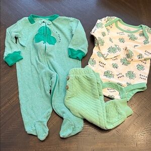 Carters Green Shamrock Baby Bundle - 3-6 months